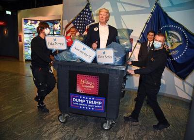 مجسمه ترامپ در سطل زباله!